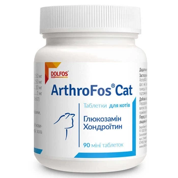 Таблетки АртроФос Кэт с глюкозамином и хондроитином для кошек Dolfos ArthroFos Cat 90 шт. (5906764768338)