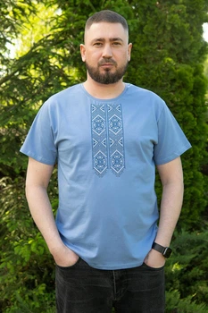 Чоловіча футболка з вишивкою V&V Гердан L Синій (480815111-017)
