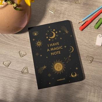Блокнот ORNER "I HAVE A MAGIC NOTE" А5 144 аркуші у клітинку Чорний