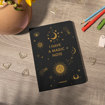 Блокнот ORNER "I HAVE A MAGIC NOTE" А5 144 листа в клеточку Черный