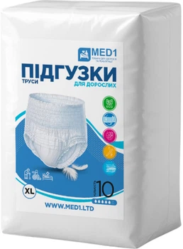 Труси-підгузки для дорослих MED1 при нетриманні сечі Одноразові Розмір XL 10 шт (MED1-WC02XL10)
