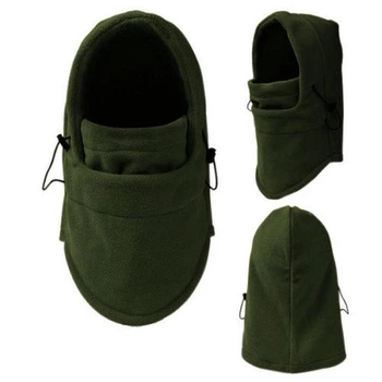 Зимова спортивна балаклава з товстого флісу з затяжками 31*35 см Beanies Хакі