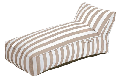 Шезлонг Homla Maris в біло-бежеву смужку 70 x 150 x 65 см (5906496744228)