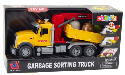 Ciężarówka LEAN Toys City do sortowania odpadów Światła Dźwięki 21449 (5905991038450)
