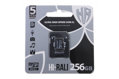 Карта памяти micro SDHC 256GB HI-RALI (class10) (UHS-3) (с адаптером)
