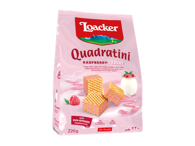 Вафли Loacker Quadratini Raspberry Yogurt 220 г