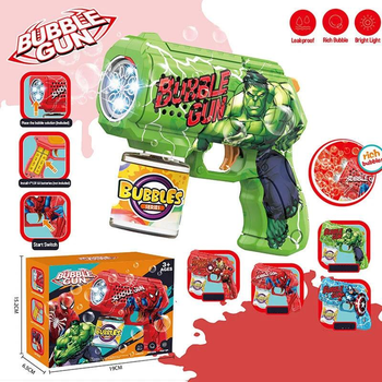 Пістолет з мильними бульбашками Халк Star Toys Factor "106С" + пляшечка з мильними бульбашками, зелений