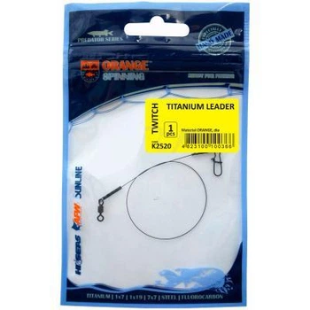Поводок Ukrspin Orange Spinning титан с вертлюгом 12см 3кг(6lb)/0.2мм,1590.02.58