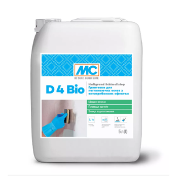 Грунтовка фунгицидная адгезионная MC-Bauchemie D4 Bio 5 л для впитывающих оснований с антигрибковым эффектом