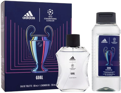 Zestaw męski Adidas UEFA Champions League Goal Woda toaletowa 100 ml + żel pod prysznic 250 ml (3616305258663)