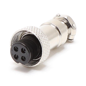 Авиационный разъем GX12-4-F на провод мама / GX 12 4 pin female aviation plug