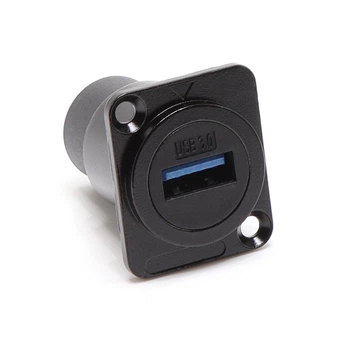 Роз'єм USB 3.0 Type-A на корпус - B1007-3Z-BLK / D-тип / IP62 / прямий / чорний