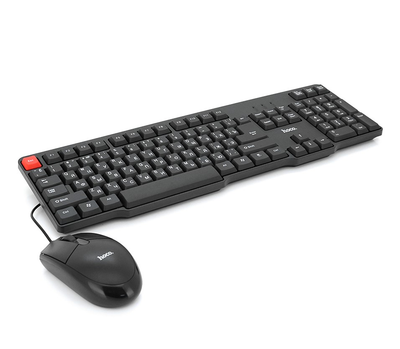 Комплект клавиатура и мышка HOCO GM-16 USB KB+Mouse Black (Eng/Pyc)