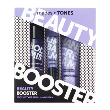 Набір: міст для тіла, бальзам для губ, крем для рук Mades Cosmetics Tones dreamy & lazy chill violet 50+15+65 мл (8714462090760)