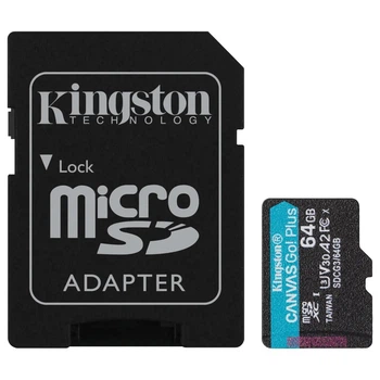 Карта памяти MicroSDXC 64GB UHS-I/U3 Class 10 Kingston Canvas Go! Plus R170/W70MB/s + SD-адаптер (SDCG3/64GB)
