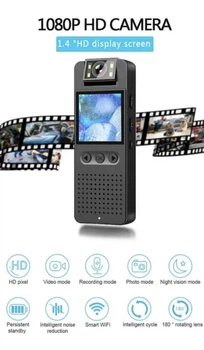 Нагрудная цифровая мини боди камера с HD-экраном и Wi-fi CS06 Body camera с режимом ночного видения и поворотным объективом