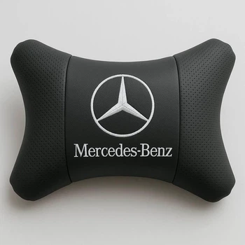Автомобильная подушка под шею на подголовник с логотипом MERCEDES