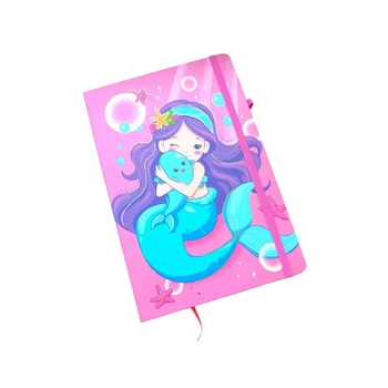 Блокнот на гумці А5 13.6×20.8 cm, 80 арк.,тверда обкладинка Mermaid, дизайн 2 (762473ML-2)
