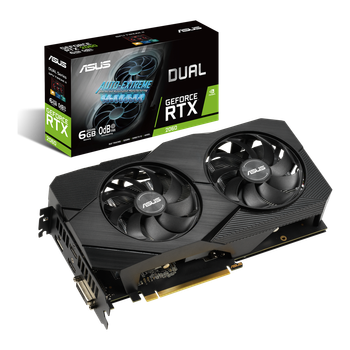 Відеокарта Asus GeForce RTX 2060 Dual EVO OC Edition 6GB GDDR6 (DUAL-RTX2060-O6G-EVO:6), Б/в У1