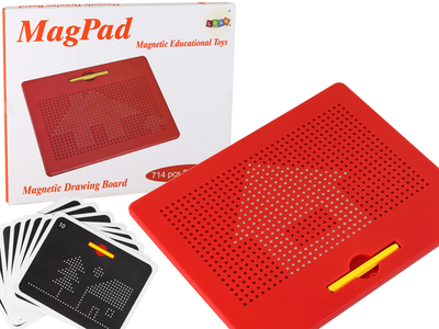 Мозаїка магнітна LEAN Toys MagPad червона, кульки і шаблони, 714 ел. (5905991002642)