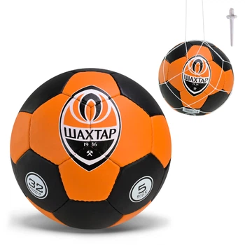 Футбольний м'яч №5 Шахтар PU 32 панелі чорно-жовтогарячий FP091