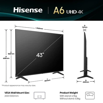 Телевизор Hisense 43A6Q