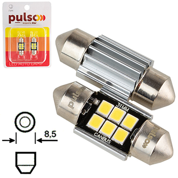 Лампа Pulso софитная LED C5W 31 мм CANBUS 9 SMD-2835 12v 2.9W 315lm White (LP-31C5W)