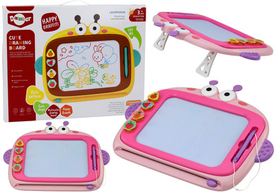Магнітна дошка для малювання LEAN Toys рожева, 4 кольори, 4 відбитки (5905991003786)