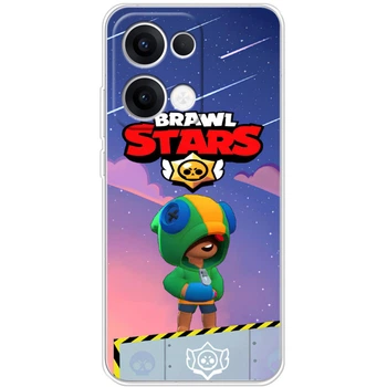 Силиконовый Чехол с Картинкой для OPPO Reno 13 Принт (Бравл Старс Леон, Brawl Stars Leon) (65483-ysm025)