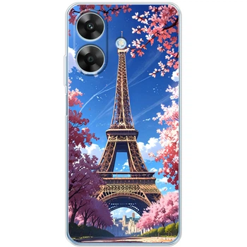 Силиконовый Чехол с Картинкой для Realme Note 60 Принт (Париж, Эйфелева Башня) (65791-ysm036)