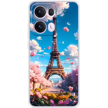Силиконовый Чехол с Картинкой для OPPO Reno 13 Pro Принт (Париж, Эйфелева Башня) (65484-ysm035)