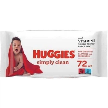 Bологі серветки Huggies Simply Clean 72 шт.