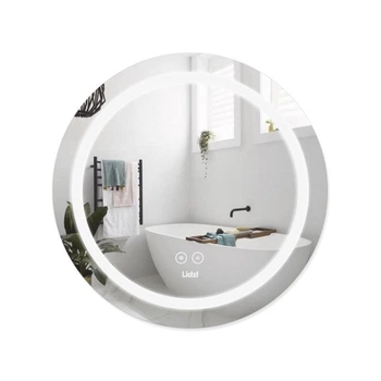 Дзеркало для ванни кругле Lidz Aria R800 з LED-підсвічуванням Touch, з антизапотіванням, з диммером, рег. яскравості