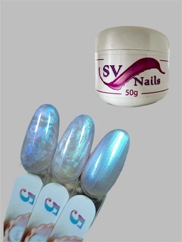 Перлинний гель SVN Pearl Gel 5 (50гр) фіалковий для нарощення та укріплення, низькотемпературний будівельний гель з перлинним ефектом, Builder Gel