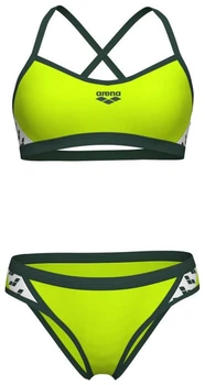 Купальник открытый женский Arena Icons Bikini Cross Back Solid 36 Салатовий 005037-660