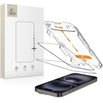 Комплект защитных стекол Tech-Protect 5D Quick Set + для iPhone 15 / 16 - Black