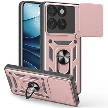 Чехол с защитой камеры Deexe Armor Shield для Motorola Edge 60 / Edge 60 Fusion - Rose Gold