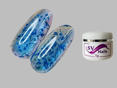 Гель з сухоцвітами для декору нігтів Flower Gel SVN 8 (5гр) синій
