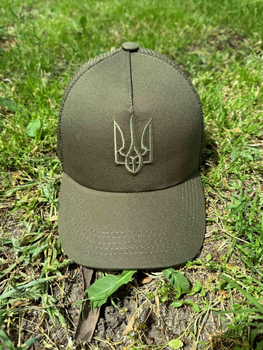 Бейсболка Камуфляжная Олива Кепка Тризуб Сетка
