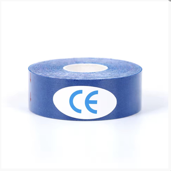 Тейп Кінезіо Kinesiology Tape кінезіологічна стрічка синій 2.5 см