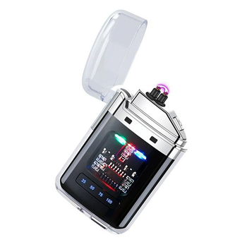 USB зажигалка электронная электроимпульсная FOGSON XH206 черная прозрачная (GS-177255)