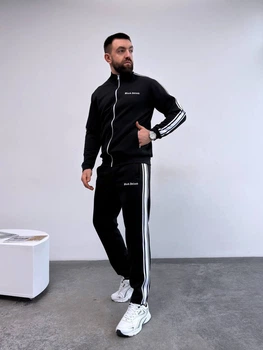 Чоловічий спортивний костюм з лампасами (кофта + штани) Uaclothes L-XL Чорний (like33063-132771398)