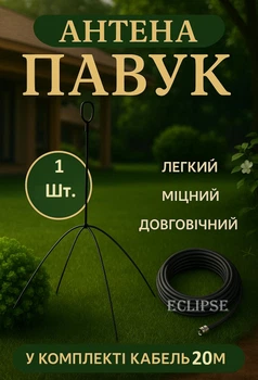 Антенна паук комплект 1шт выносная для улучшения сигнала (кабель 20 м), для портативных радиостанций раций