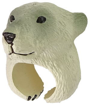 Pierścień edukacyjny LEAN Toys na rękę Niedźwiedź biały 11278 (5905679070994)
