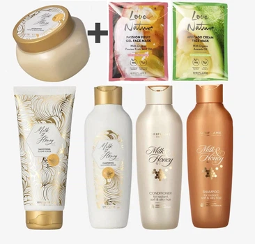 Набор для волос и тела Молоко и Мед Milk & Honey Gold Oriflame + 2 маски для лица в саше в подарок