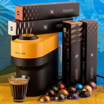 Набір Pop Summer (капсульна кавомашина Nespresso Vertuo Pop Yellow жовтий, манго і 52 капсули)