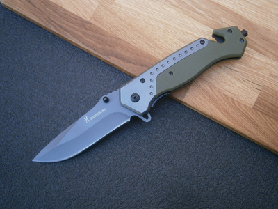 Ніж складаний кишеньковий Browning A835 стропоріз склобій 22 см