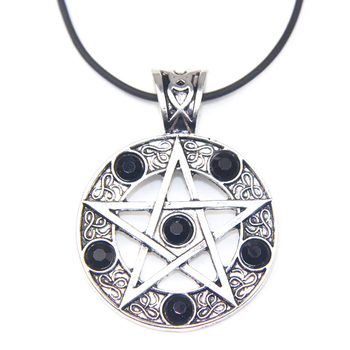 Кулон (подвеска) с кристаллами в виде Пентаграммы 37*37 мм [13834-Black] Fasion Jewelry