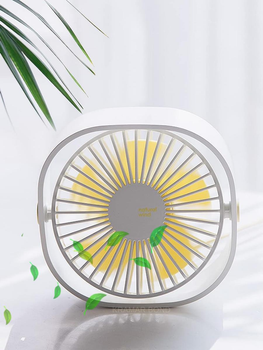 Настольный мини вентилятор Small Fan 312 USB Портативный маленький 3 скорости тихий возможность подключения от повербанка или компьютера Белый 514111349