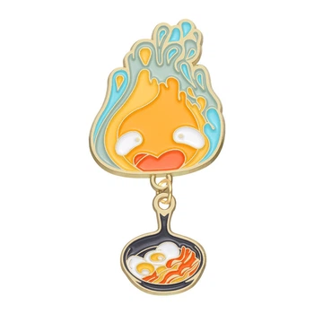Значок Ходячий Замок Хаула Кальцифер Howls Moving Castle Calcifer 3 см (52938EB37D3B)